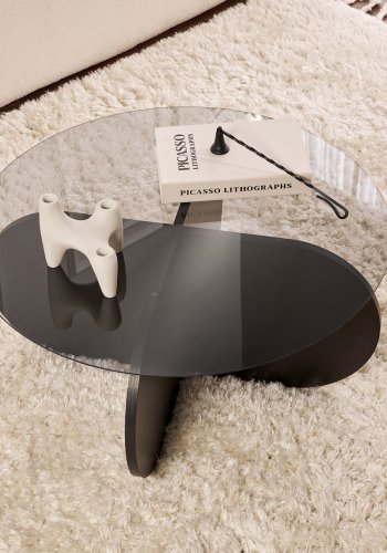 NORDVRK Aeris - Svart tre, gjennomsiktig salongbord