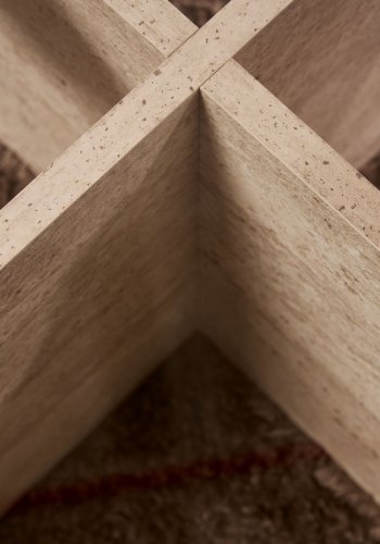 NORDVRK Aeris - Travertin, gjennomsiktig salongbord