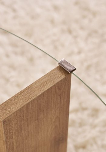 NORDVRK Clara - Safir eik, gjennomsiktig salongbord