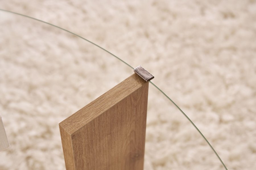 NORDVRK Clara - Safir eik, gjennomsiktig salongbord