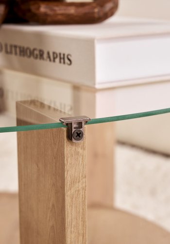 NORDVRK Clara - Safir eik, gjennomsiktig salongbord