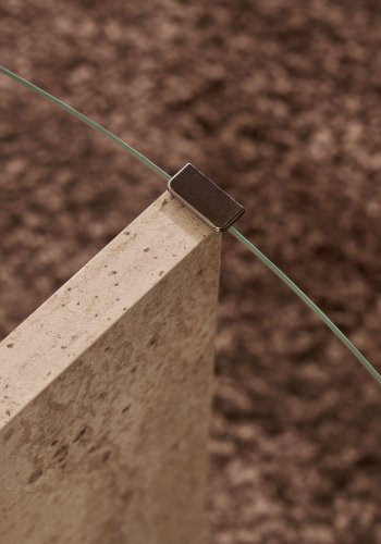 NORDVRK Clara - Travertin, gjennomsiktig salongbord