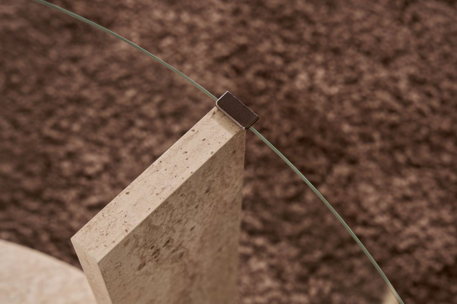 NORDVRK Clara - Travertin, gjennomsiktig salongbord