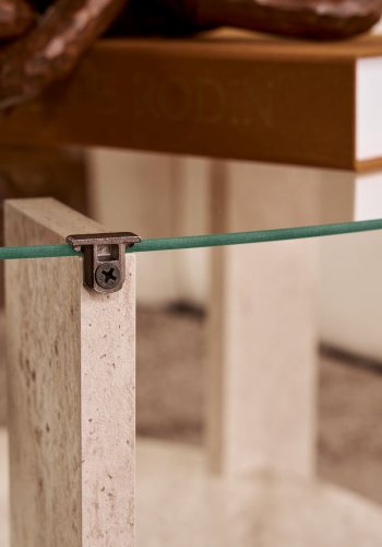 NORDVRK Clara - Travertin, gjennomsiktig salongbord