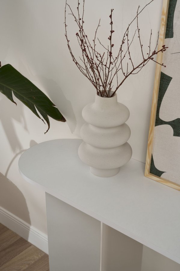 NORDVRK Sira konsolbord, oval - hvid melamin (150x35)