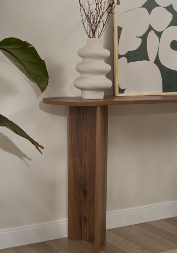 NORDVRK Sira konsolbord, oval - VNT valnd melamin (150x35)