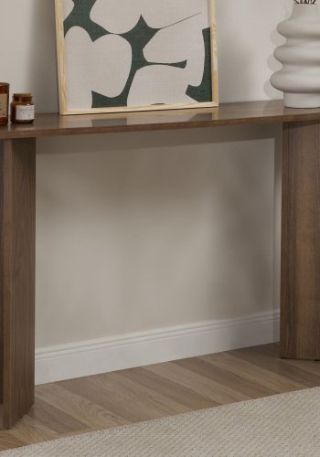 NORDVRK Sira konsolbord, oval - valnd melamin (150x35)