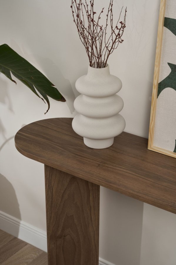 NORDVRK Sira konsolbord, oval - valnd melamin (150x35)