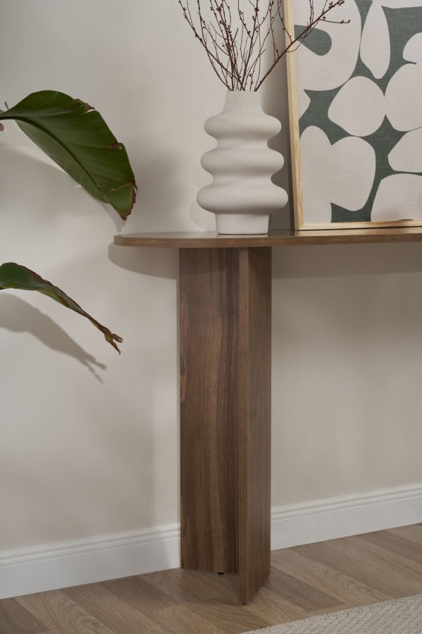 NORDVRK Sira konsolbord, oval - valnd melamin (150x35)