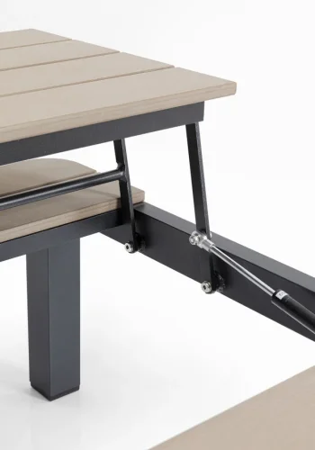 KARE DESIGN Happy Day multifunktionelt havebord/bord med bnk - polywood og aluminium (90x71)