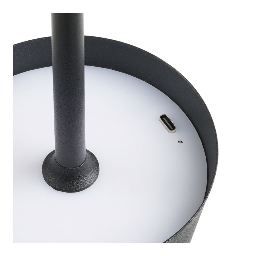 HOUSE NORDIC�Bradford bordlampe, genopladelig - sort metal og glasfiber