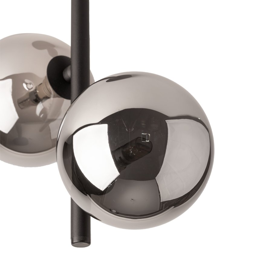 TK Ester loftlampe, m. 2 skrme - sort glas og metal