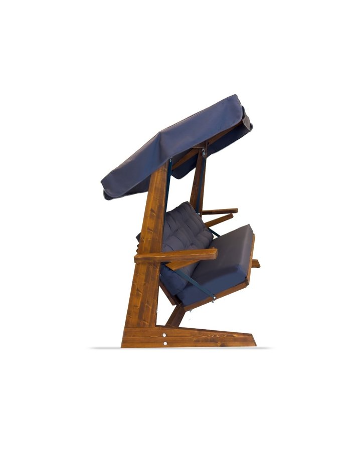 NORDVRK Viva 2400 utendrs trippelhengende sofa - antrasittgrtt polyesterstoff og grantre