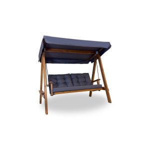 NORDVÄRK Pera 2000 udendrs dobbelt hngesofa - antracitgr polyester stof og grantr