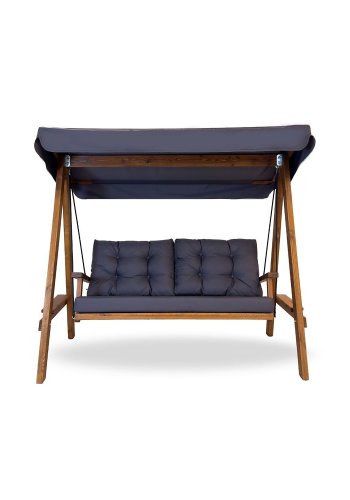 NORDVÄRK Pera 2000 utendrs dobbel hengesofa - antrasittgrtt polyesterstoff og grantre