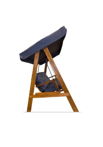 NORDVÄRK Pera 2000 utendrs dobbel hengesofa - antrasittgrtt polyesterstoff og grantre