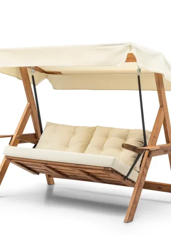 NORDVÄRK Galata udendrs hngesofa - creme polyester stof og natur fyrretr