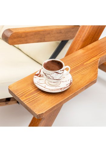 NORDVÄRK Galata udendrs hngesofa - creme polyester stof og natur fyrretr