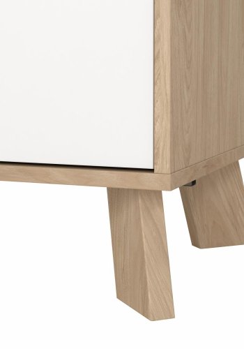 TVILUM Ikast Sideboard 2 T�ren + 1 Schublade, Jackson Hickory/Wei�, 98,7 x 39,1 x 73 cm
