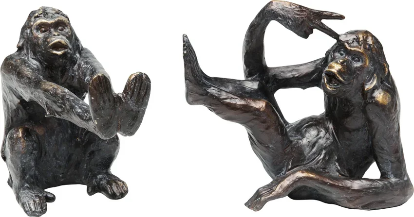 KARE DESIGN Monkey boksttte - svart polyresin (sett med 2)