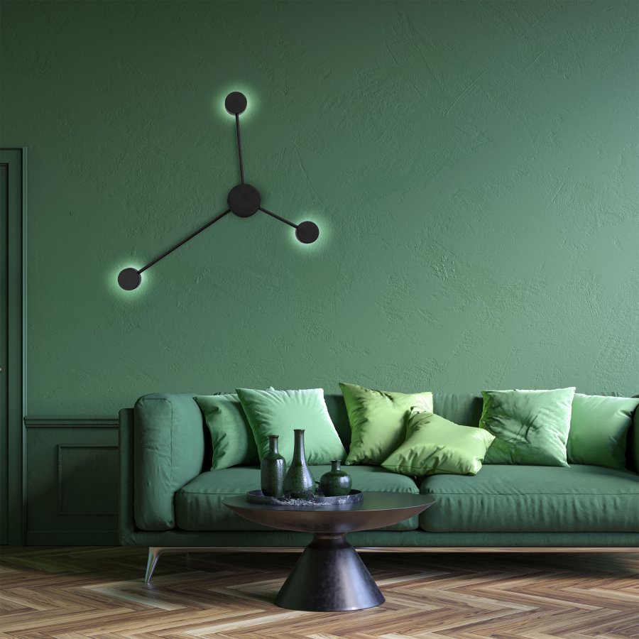 TK Avia vegglampe - svart metall