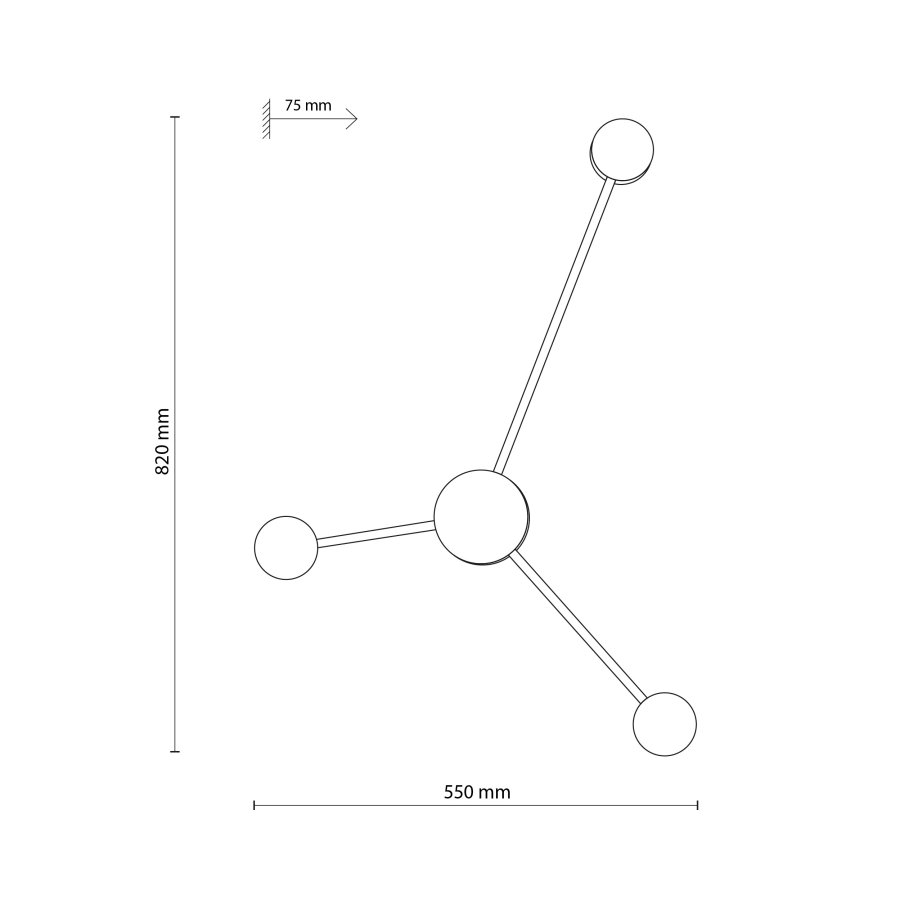 TK Avia vegglampe - svart metall