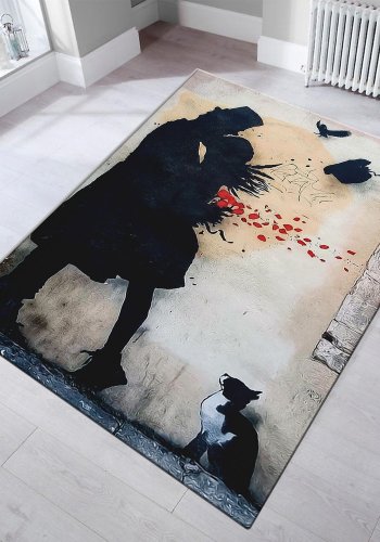 TEPPI Antares gulvtppe m. mnster, rektangulr - multifarvet polyester (200x290)