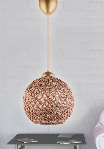 LUMI ASY073 taklampe - brun bomull og plast