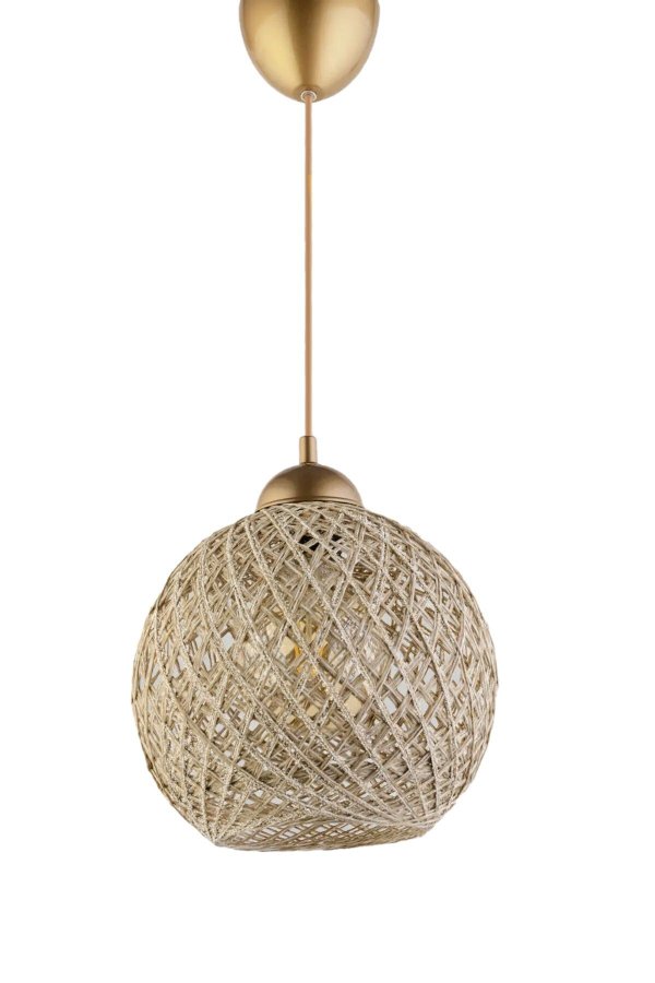 LUMI DL350 taklampe, rund - slv bomull og gullplast (22)