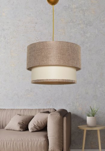 LUMI Agen Deckenleuchte - beige Stoff und Metall