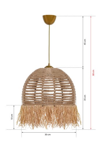 LUMI TM218 taklampe - krem ​​bomull og plast