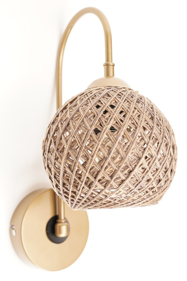 LUMI SP021 vegglampe - brun jute og metall