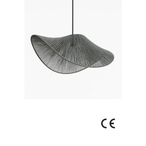 LUMI BK074 loftlampe, justerbar hjde - grl raffia