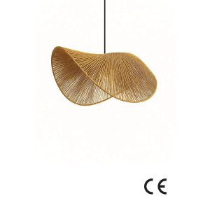 NORDVÄRK BK075 loftlampe, justerbar hjde - gul raffia