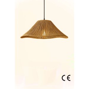 LUMI Mirae loftlampe, justerbar hjde - beige makramé