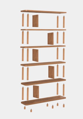 FUNZI LIVING Meta bokhylle, m. 5 hyller - Atlantic Pine melamin