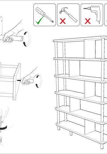 FUNZI LIVING Meta bokhylle, m. 5 hyller - Atlantic Pine melamin