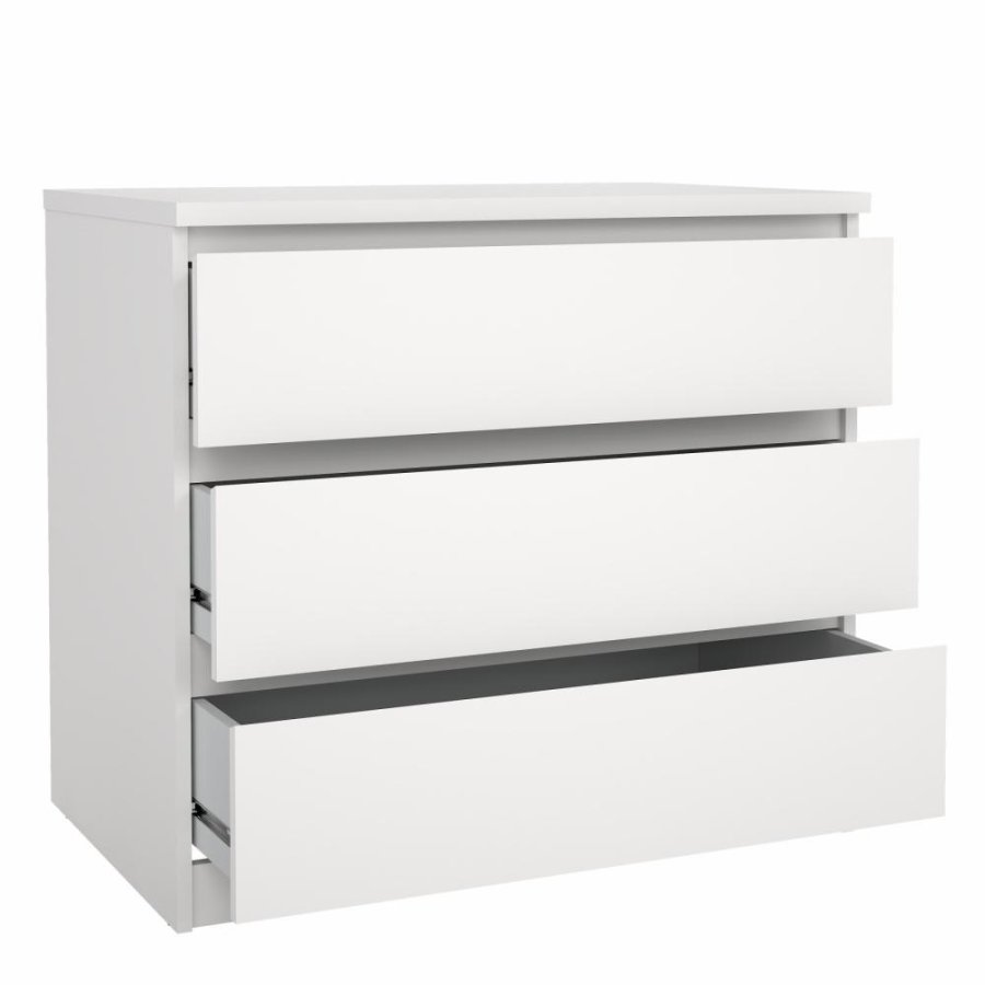 TVILUM Naia kommode, m. 3 skuffer - hvid sp�nplade (B: 77 cm)