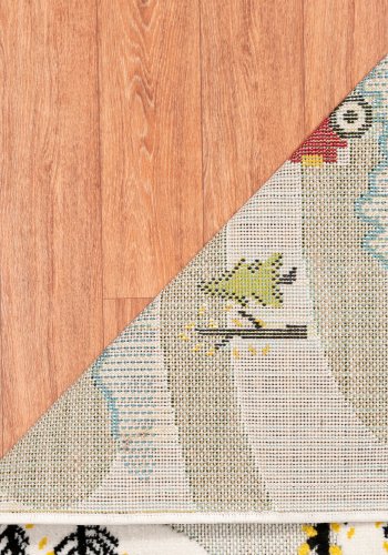 TEPPI Doga gulvtppe til brn, rektangulr - multifarvet polypropylen og jute (120x170)