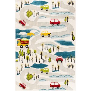 TEPPI Doga matta för barn, rektangulär - flerfärgad polypropen och jute (120x170)