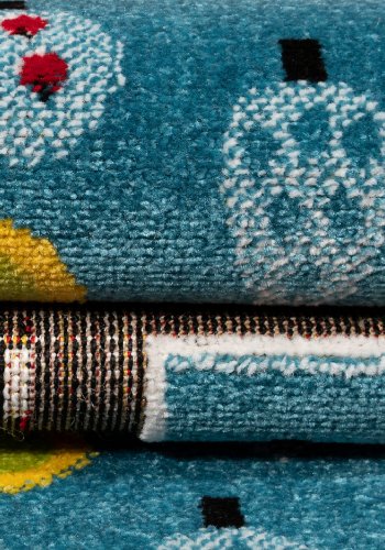 TEPPI Trafik gulvtppe til brn, rektangulr - multifarvet polypropylen og jute (120x170)