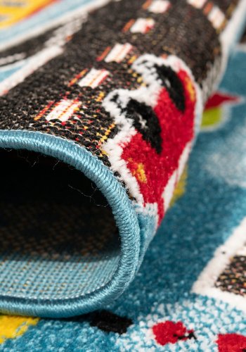 TEPPI Trafik gulvtppe til brn, rektangulr - multifarvet polypropylen og jute (140x200)