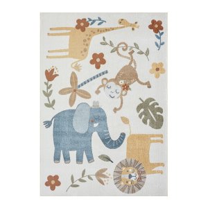 TEPPI Bohem Kids Zoo matta fr barn, rektangulr - flerfrgad polyester (120x180)