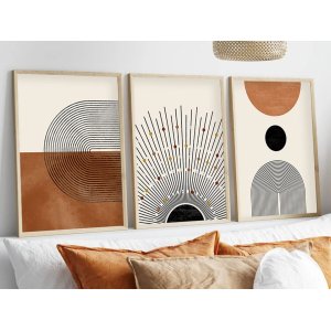 NORDVÄRK Huhu198 billede, rektangulr - multifarvet MDF (70x50) (st med 3)