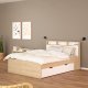 TVILUM Ikast Bett mit 2 Schubladen 140x190, Jackson Hickory/Weiß, 149,8 x 206 x 96,8 cm