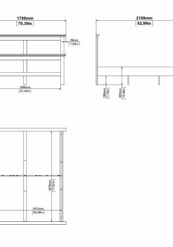 TVILUM Paris Bettrahmen - mattgraues Holz (160x200)