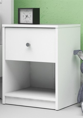 
TVILUM May natbord - hvidt træ, m. 1 skuffe og 1 rum
