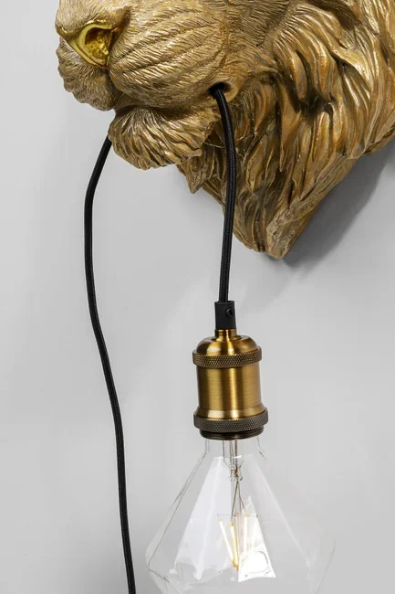 KARE DESIGN Animal Tiger Head vglampe - guld polyresin og aluminium