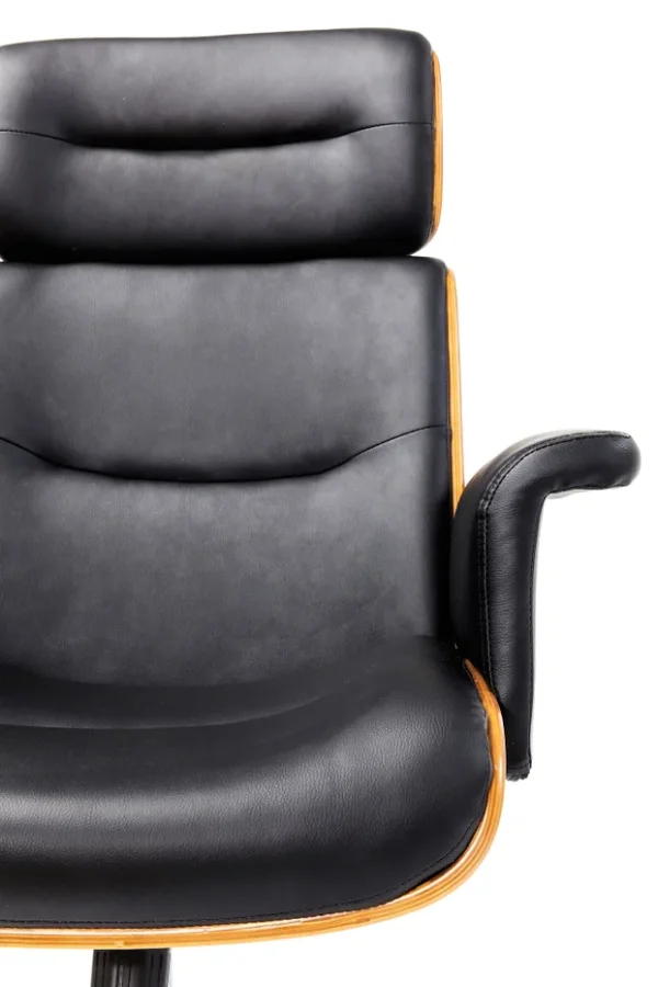 KARE DESIGN Check Out kontorstol - sort kunstlder/natur finér/sort stl, m. hjul og armln