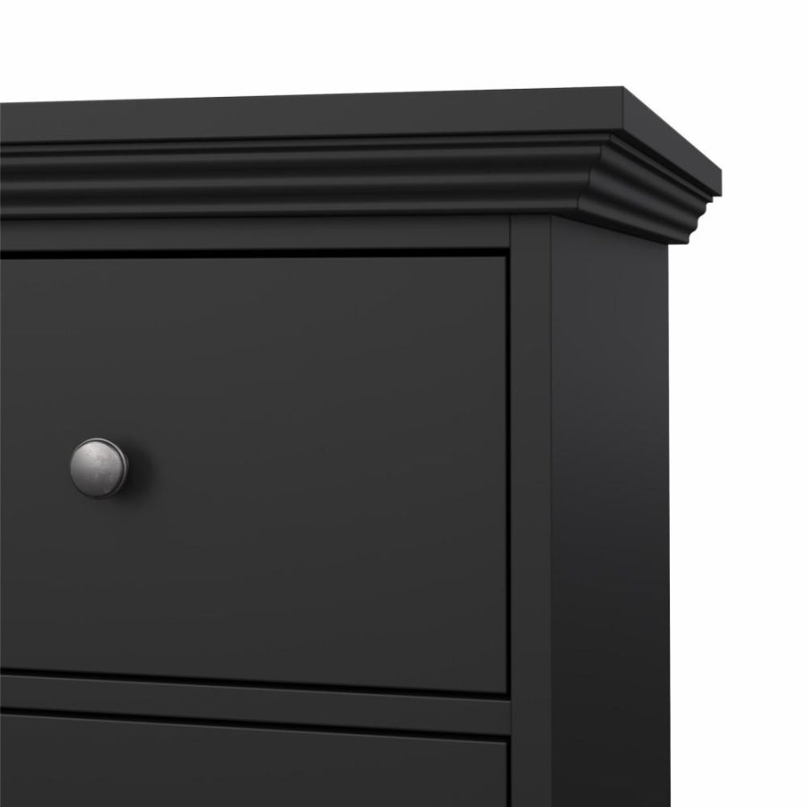 TVILUM North dobbeltkommode med 6 skuffer, mat sort, 163,3 x 51,6 x 88,2 cm